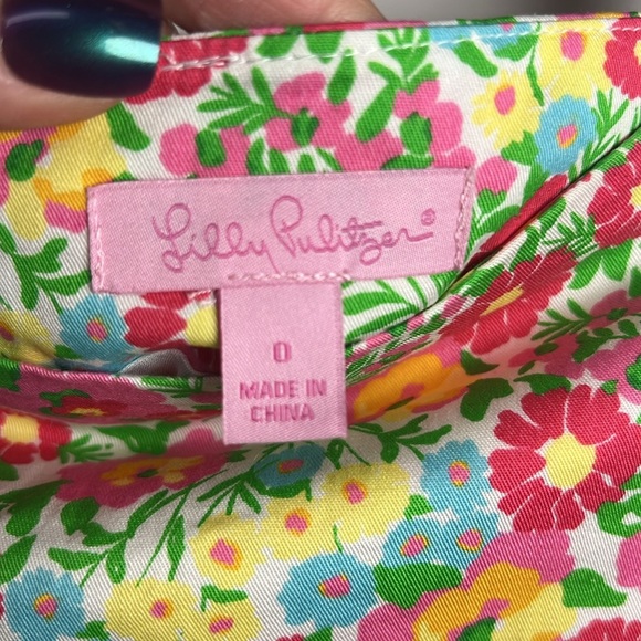 Lilly Pulitzer Callie Floral Ruffled Mini Skirt Size 0 Gardens By The Sea - Picture 8 of 10